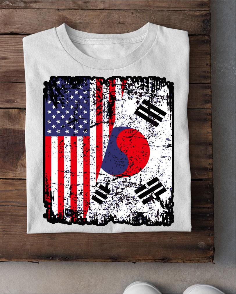 Best Half South Korean And American Flag t-shirt shirt