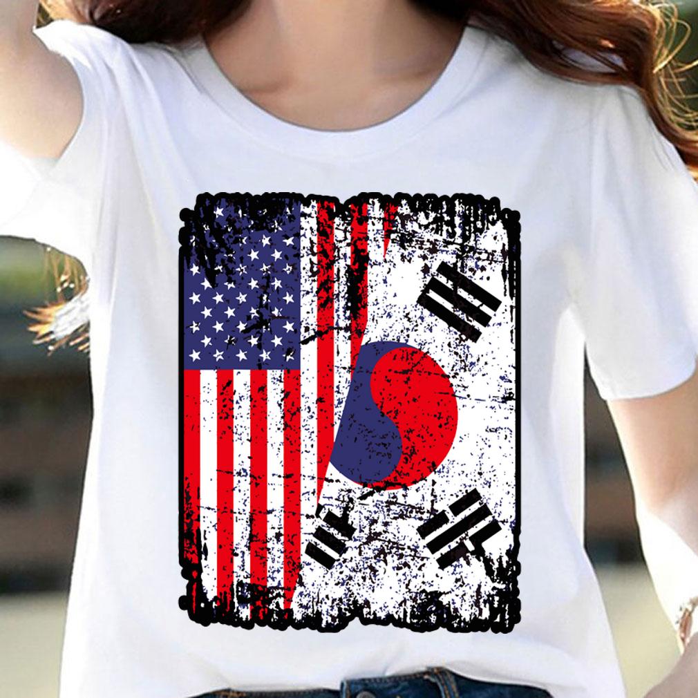 Best Half South Korean And American Flag t-shirt woman shirt