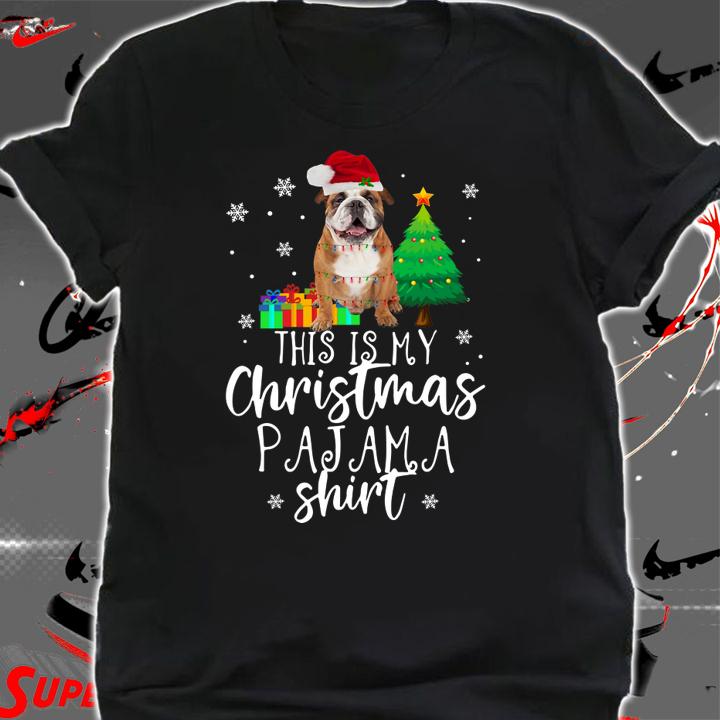 Christmas Pajama For English Bulldog Lover Gifts t-shirt shirt