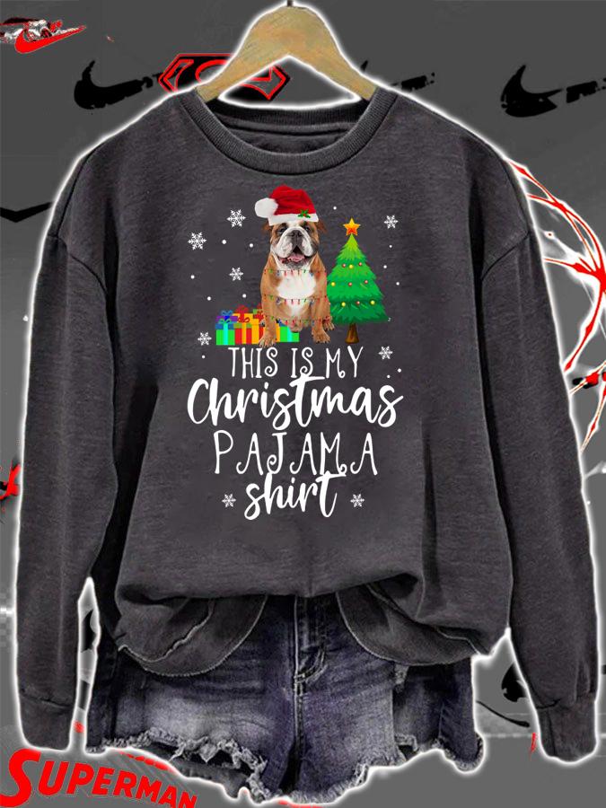 Christmas Pajama For English Bulldog Lover Gifts t-shirt sweatshirt