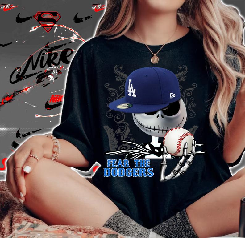 Jack Skellington Fear The Dodgers t-shirt woman shirt