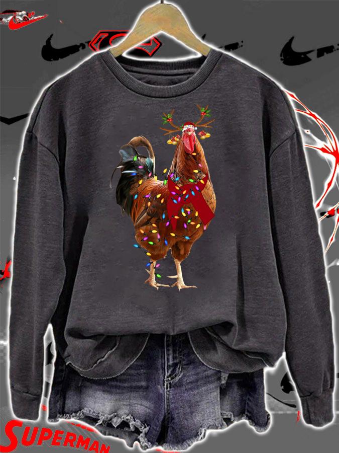 Christmas chicken santa reindeer t-shirt sweatshirt