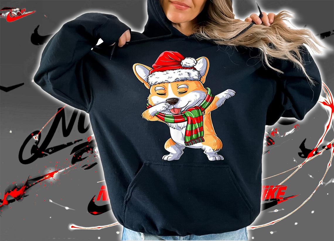 Dabbing Corgi Santa Christmas Gifts Girls Kids Boys Men Xmas t-shirt hoodie