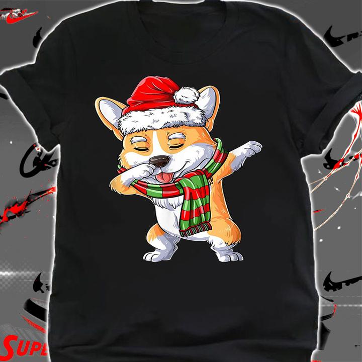 Dabbing Corgi Santa Christmas Gifts Girls Kids Boys Men Xmas t-shirt shirt