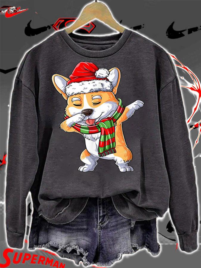Dabbing Corgi Santa Christmas Gifts Girls Kids Boys Men Xmas t-shirt sweatshirt