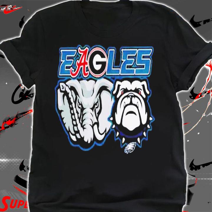 Elephant bulldog Philadelphia Eagles and Alabama Crimson Tide and Georgia Bulldogs t-shirt shirt