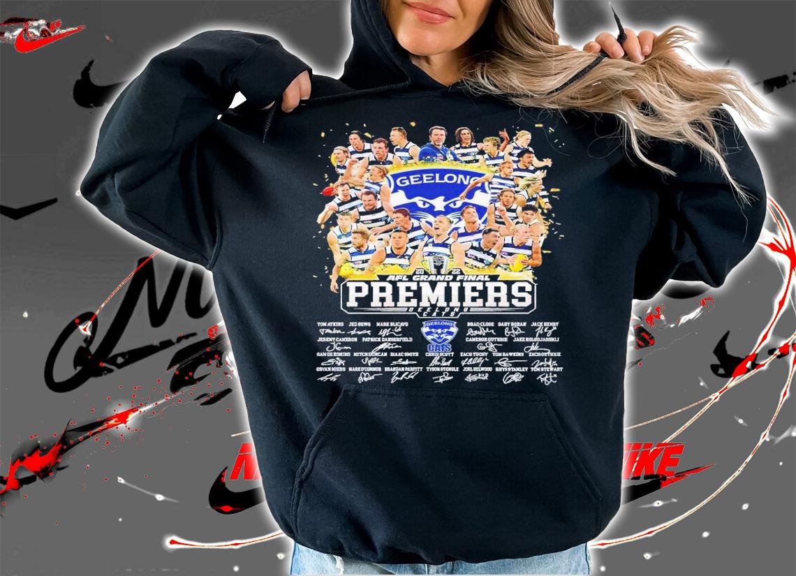 2022 AFL Grand Final Premiers Geelong Cats signatures shirt t-shirt hoodie