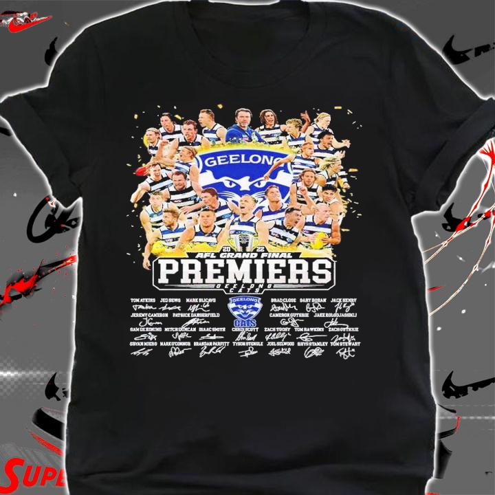 2022 AFL Grand Final Premiers Geelong Cats signatures shirt t-shirt shirt