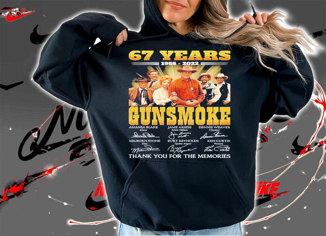 67 years 1955 2022 Gunsmoke thank you for the memories shirt t-shirt hoodie