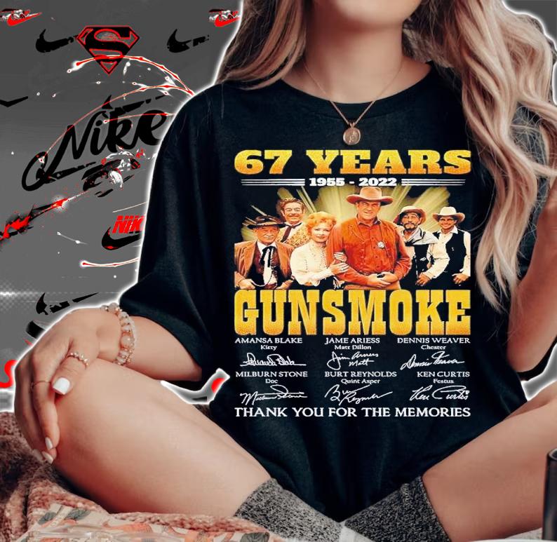 67 years 1955 2022 Gunsmoke thank you for the memories shirt t-shirt woman shirt