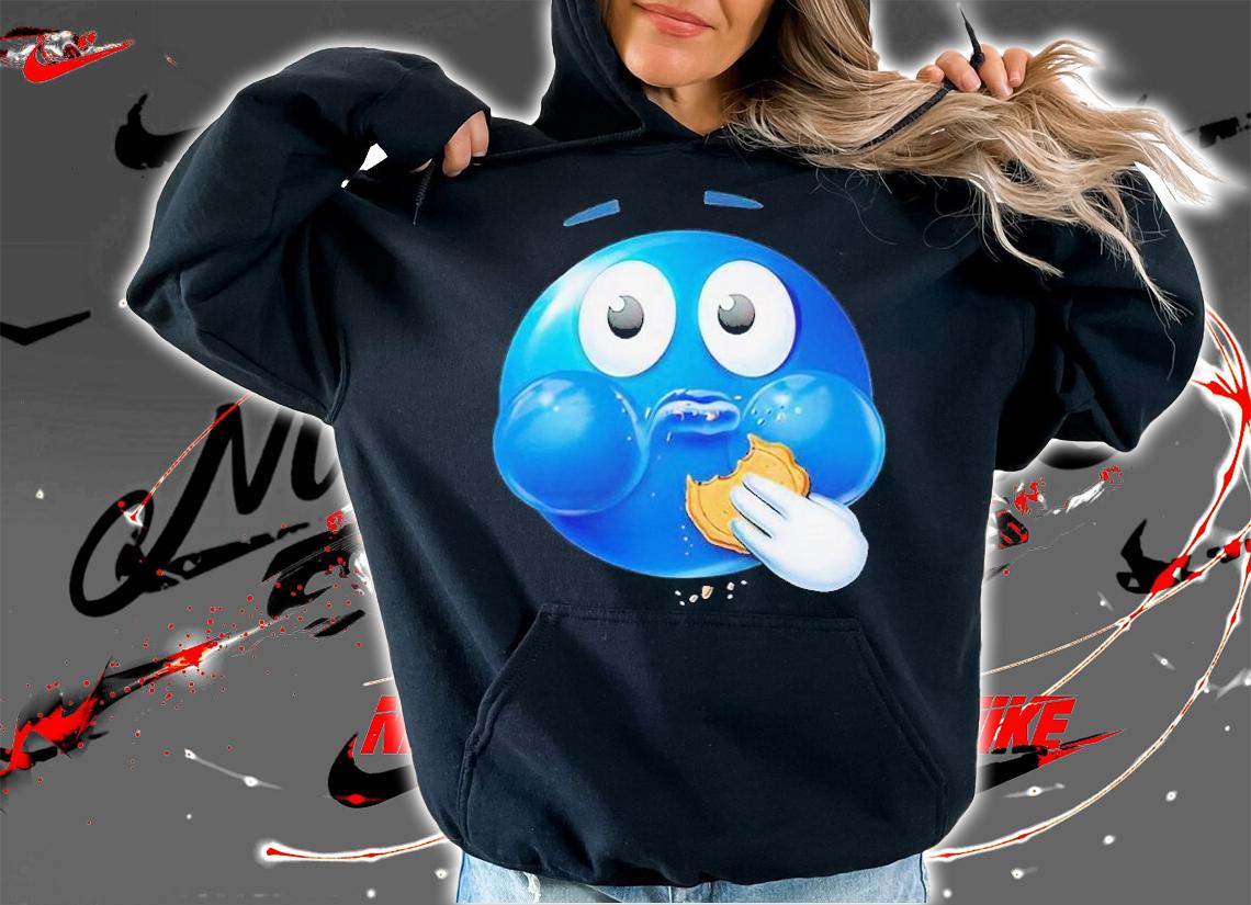 Blue Emoji eating a cookie shirt t-shirt hoodie