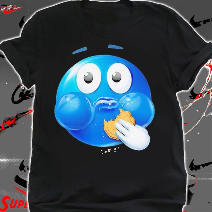 Blue Emoji eating a cookie shirt t-shirt shirt