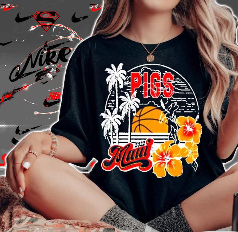Eric Musselman Wearing Aloha Pigs Maui Shirt t-shirt woman shirt