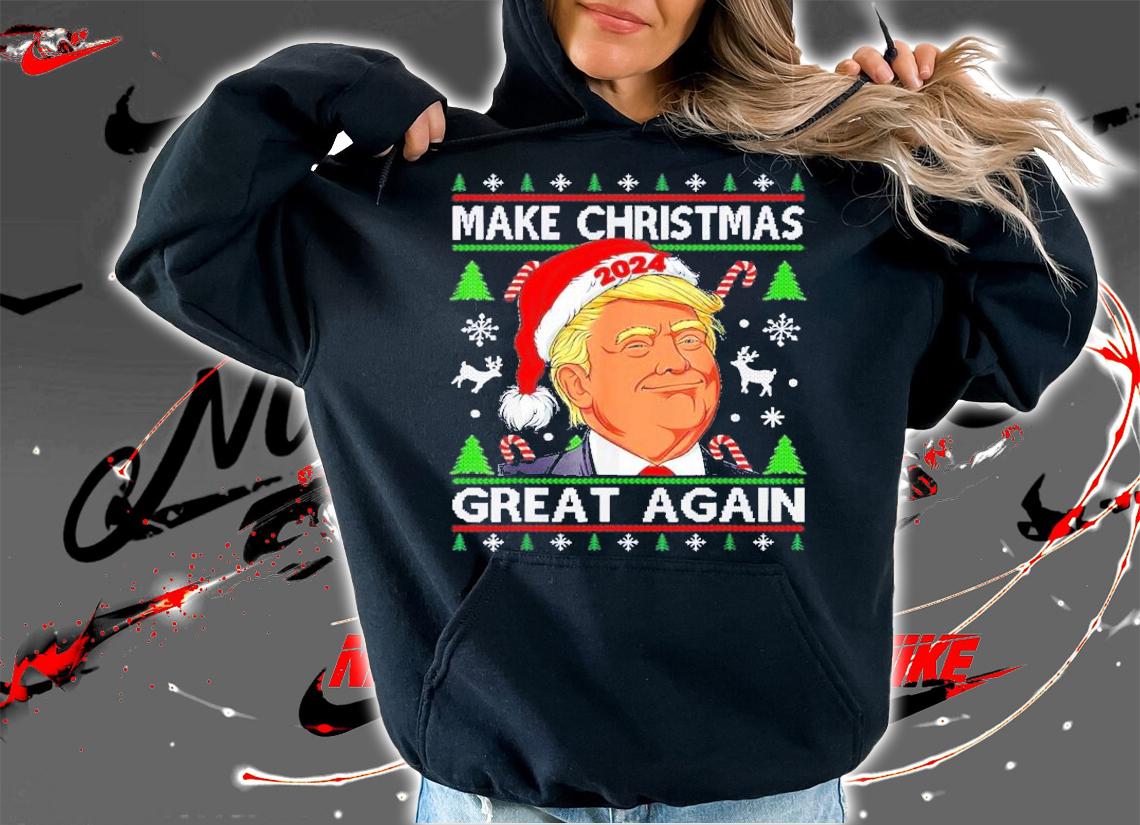 Funny Trump 2024 Make Christmas Great Again Ugly T-Shirt t-shirt hoodie