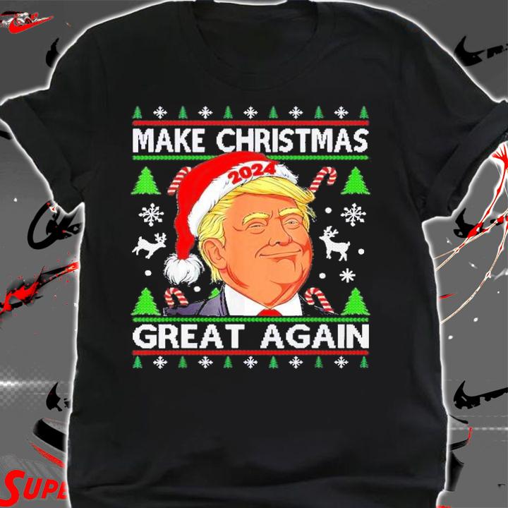 Funny Trump 2024 Make Christmas Great Again Ugly T-Shirt t-shirt shirt