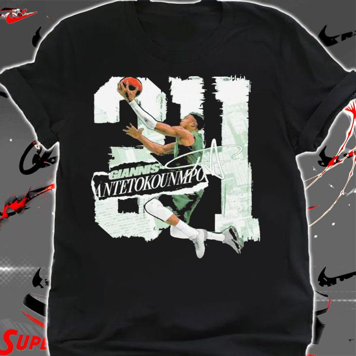 Giannis Antetokounmpo Milwaukee Bucks Rough signature shirt t-shirt shirt