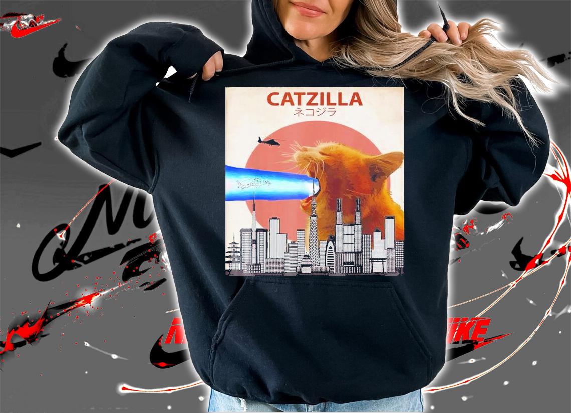 Catzilla Giant Cat With Mouth Lasers Shirt t-shirt hoodie