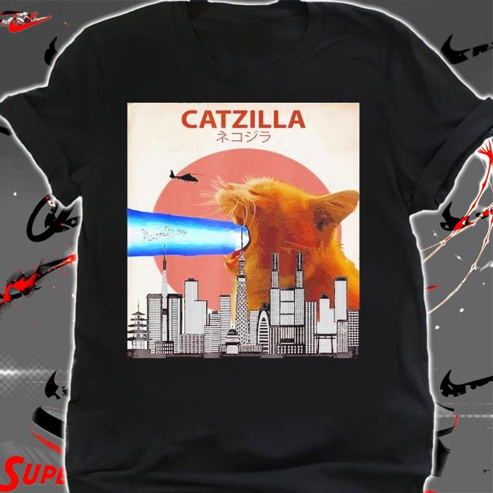 Catzilla Giant Cat With Mouth Lasers Shirt t-shirt shirt