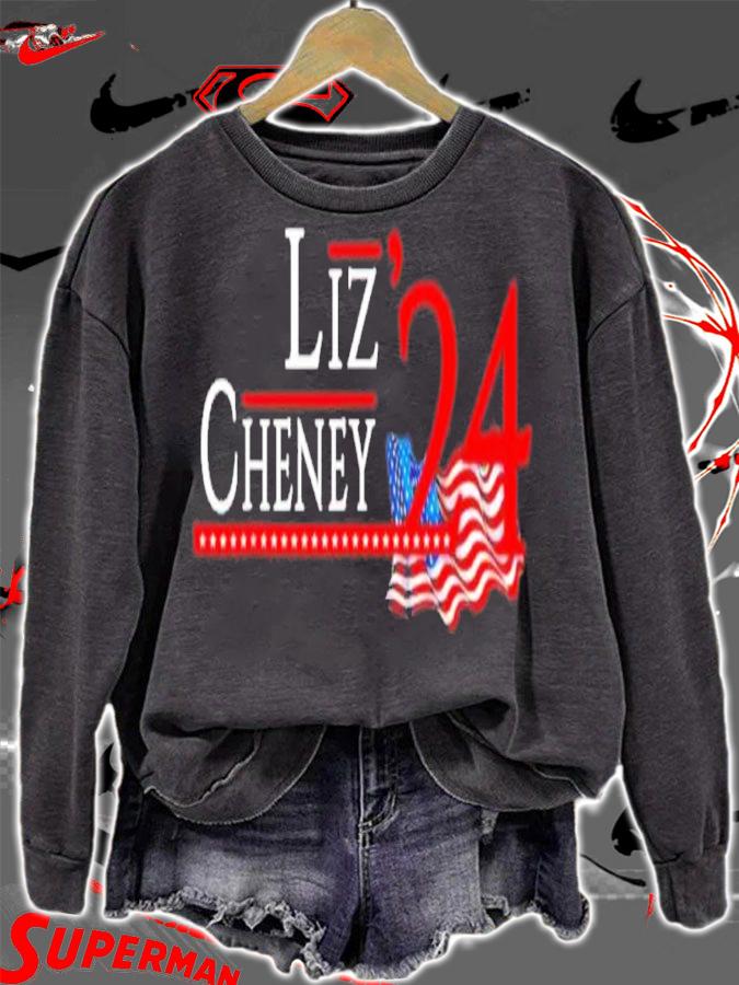Liz Cheney For President 2024 USA Election Liz 24 Flag US Shirt t-shirt sweatshirt