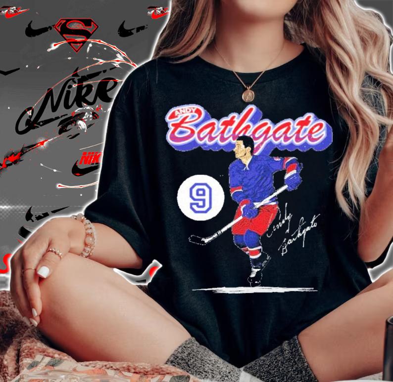 Andy Bathgate New York R Retro Script Hockey Signatures Shirt t-shirt woman shirt