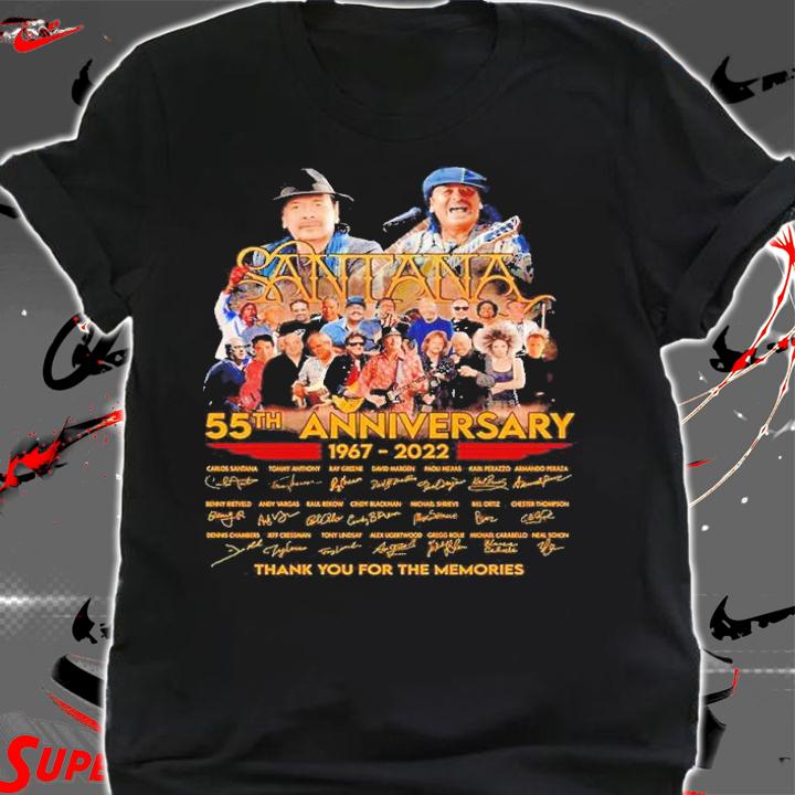 Santana 55th anniversary 1967 2022 thank you for the memories shirt t-shirt shirt