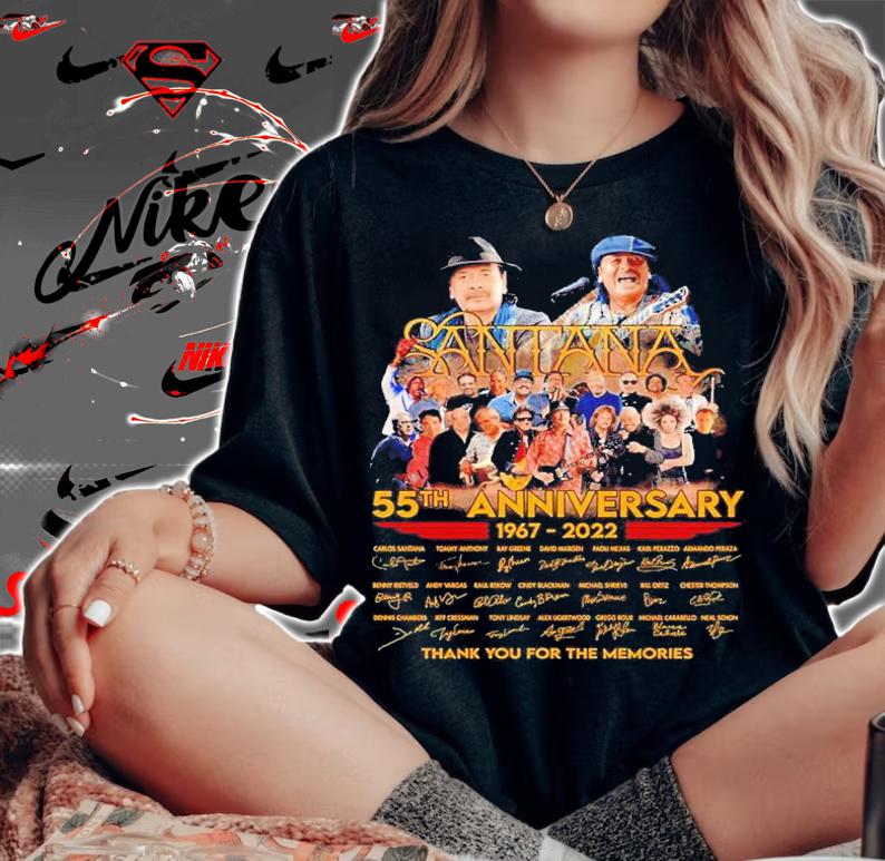 Santana 55th anniversary 1967 2022 thank you for the memories shirt t-shirt woman shirt