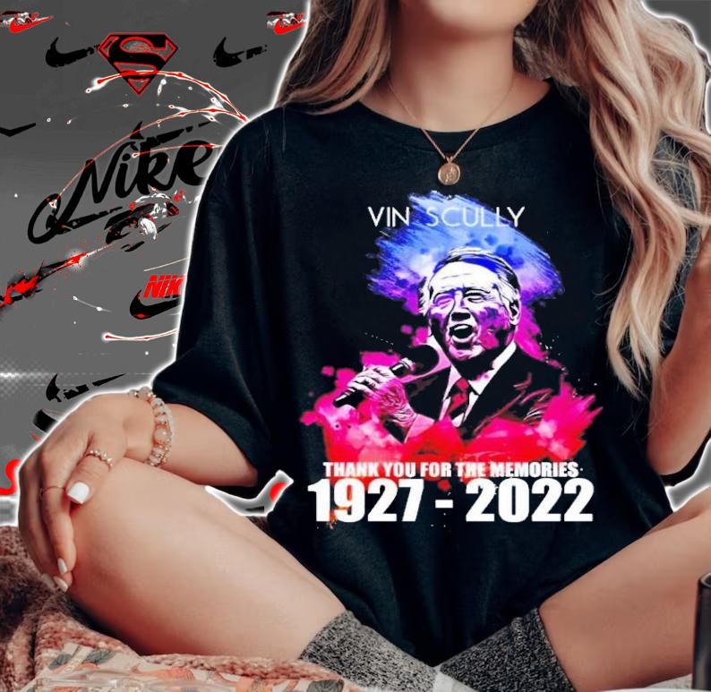 Vin Scully 1927-2022 Signatures Thank You For The Memories Shirt t-shirt woman shirt