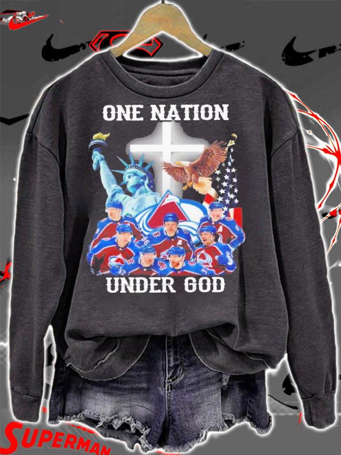 Colorado Avalanche One Nation Under God Signatures 2022 T-Shirt t-shirt sweatshirt