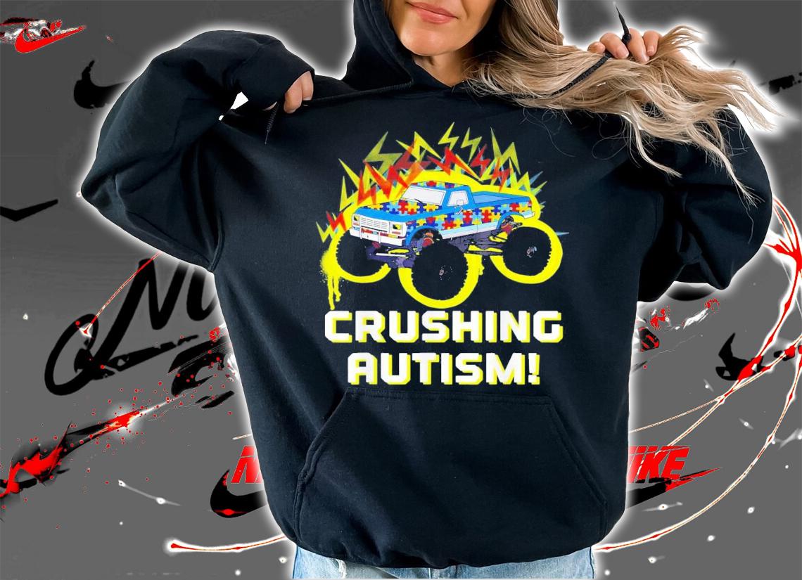Crushing Autism Mega Truck Kids Monster Truck T-Shirt t-shirt