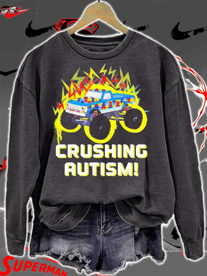 Crushing Autism Mega Truck Kids Monster Truck T-Shirt t-shirt