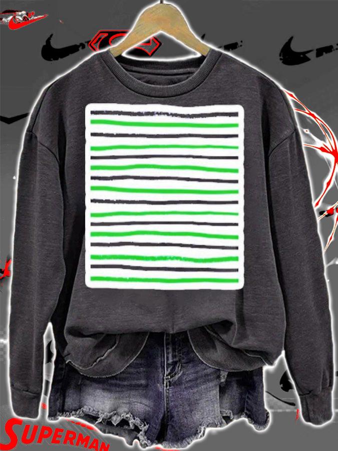 Fuchsia And Neon Green Striped 112761958 T-Shirt t-shirt sweatshirt