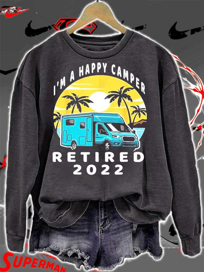 Im A Camper RV Vintage Sunset Retired 2022 Teacher T-Shirt t-shirt