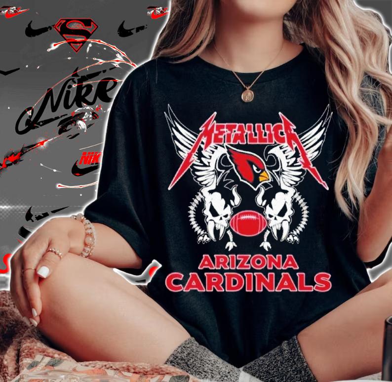 Metallica Heavy Metal Band NFL Arizona Cardinals Shirt t-shirt woman shirt