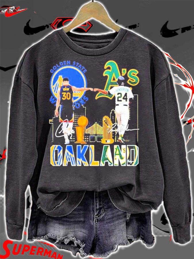 Oakland Sports Team 24 Rickey Henderson And 30 Stephen Curry Signatures Shirt t-shirt sweatshirt