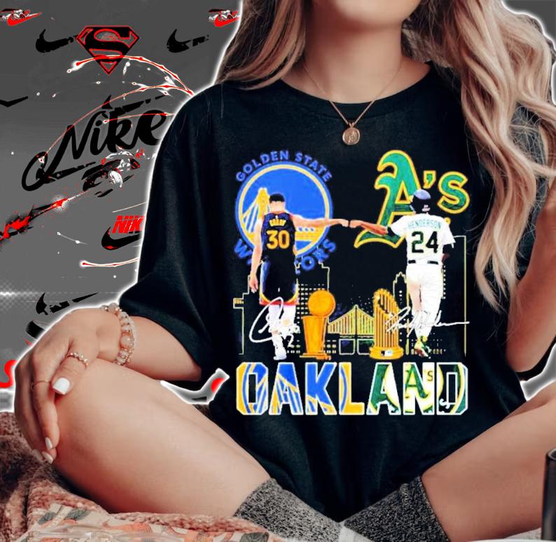 Oakland Sports Team 24 Rickey Henderson And 30 Stephen Curry Signatures Shirt t-shirt woman shirt