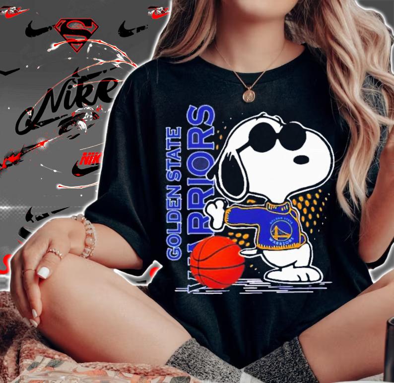 Snoopy Golden State Warriors Team NBA Finals Champions T-Shirt t-shirt woman shirt