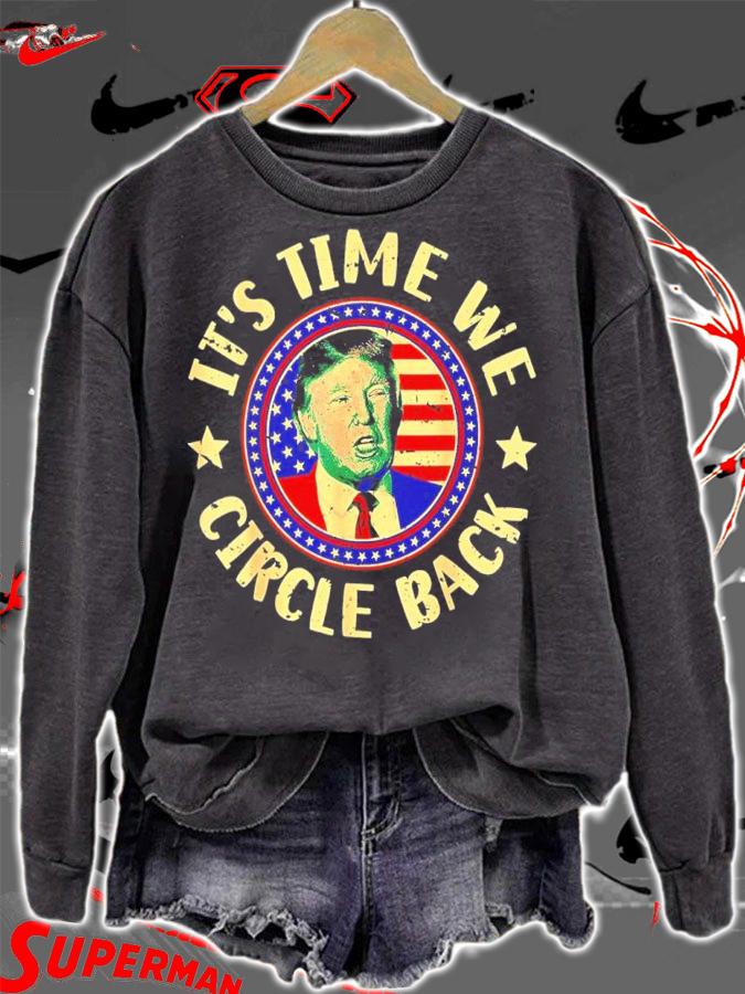 Time We Circle Back Trump 2024 American US Flag Trump Shirt t-shirt