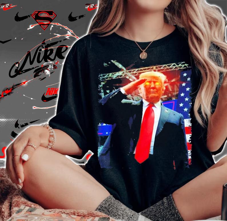 Trump 2024 President Trump American Flag Shirt t-shirt woman shirt