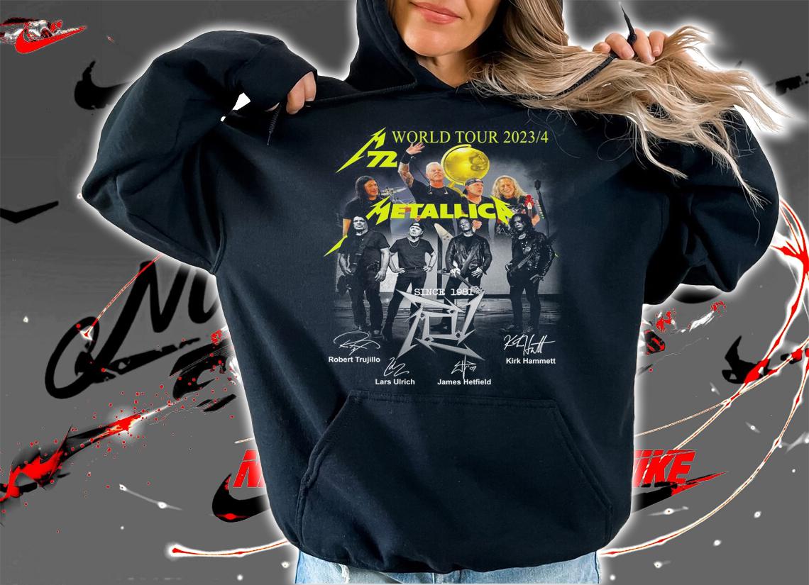 Metallica 72 Seasons World Tour 2023 2024 Metallica Since 1981 Signatures t-shirt hoodie