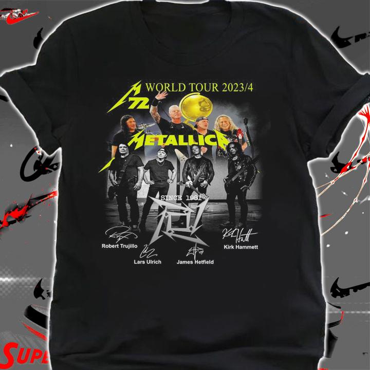 Metallica 72 Seasons World Tour 2023 2024 Metallica Since 1981 Signatures t-shirt shirt