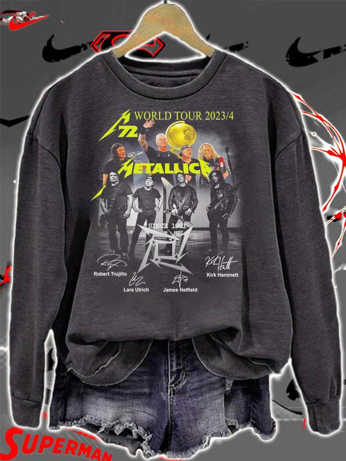 Metallica 72 Seasons World Tour 2023 2024 Metallica Since 1981 Signatures t-shirt sweatshirt