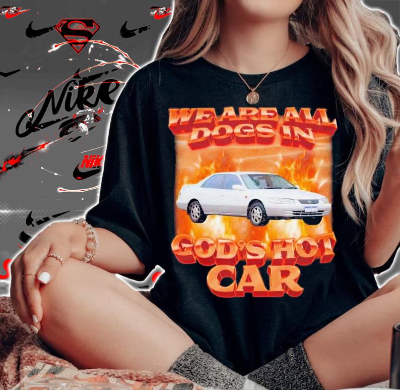 Swag Stimulus We Are All Dogs In God's Hot Car T-Shirt t-shirt woman shirt