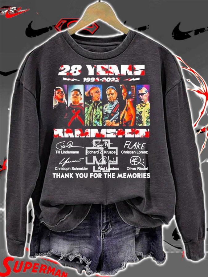 28 years 1994-2022 Rammstein Band Signatures Thank You For The Memories Shirt t-shirt sweatshirt