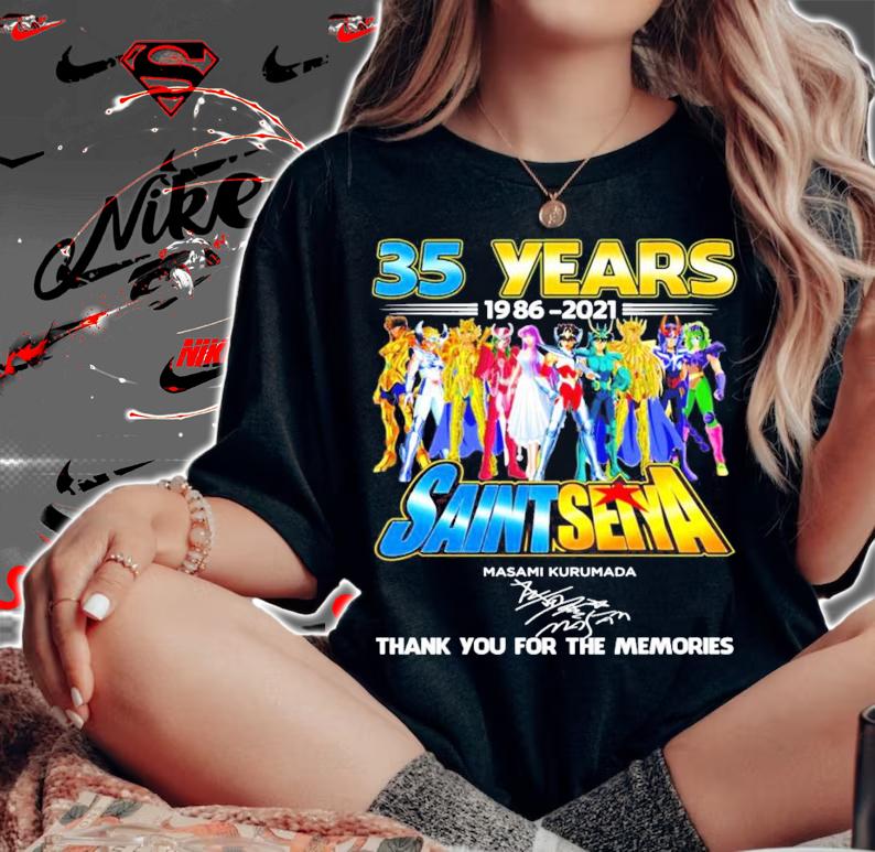 35 years 1986-2021 Saint Seiya Masami Kurumada signatures shirt t-shirt woman shirt