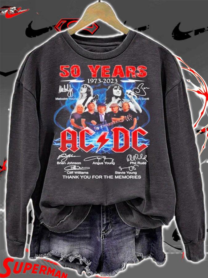 50 Years 1973-2023 ACDC Signatures Thank You For The Memories Shirt t-shirt sweatshirt