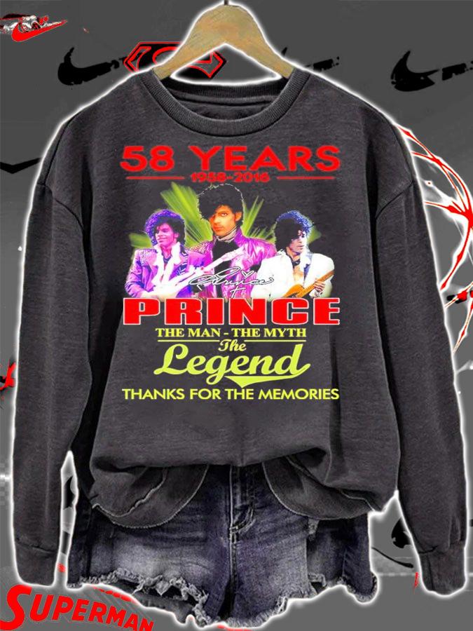 58 Years 1958-2021 Prince The Man The Myth The Legend Thank You For The Memories Shirt t-shirt sweatshirt