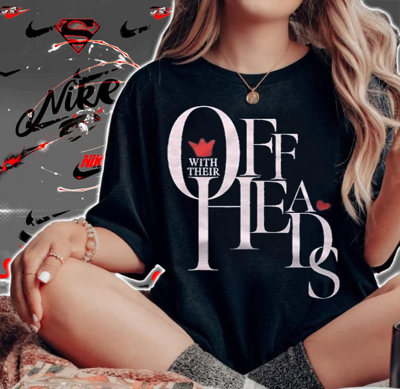 Alice In Wonderland Off With Their Heads Text Stack Shirt t-shirt woman shirt