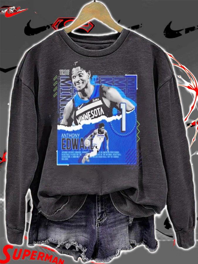 Anthony Edwards Basketball Paper Poster Timberwolves Shirt t-shirt sweatshirt