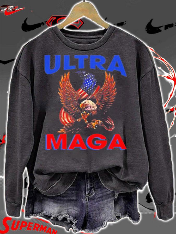 Anti Joe Biden Ultra Maga Eagle American Flag T-Shirt t-shirt sweatshirt