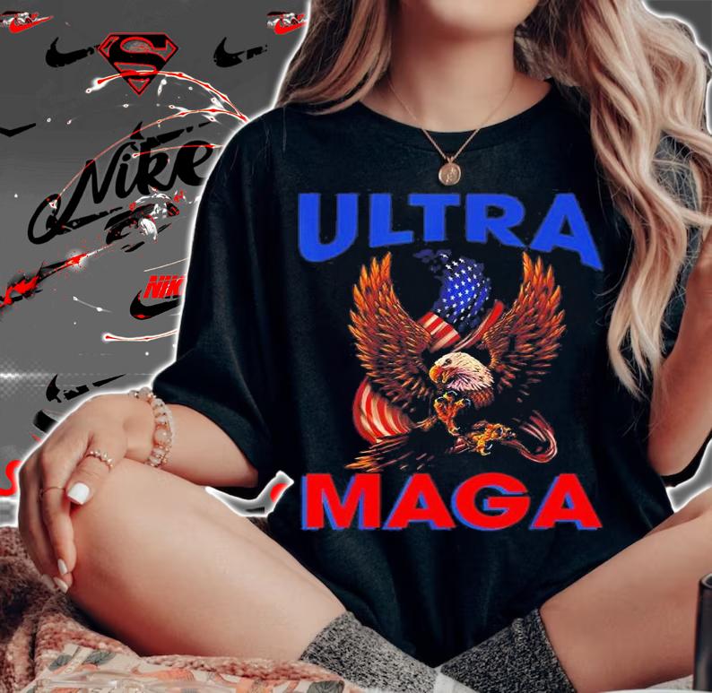 Anti Joe Biden Ultra Maga Eagle American Flag T-Shirt t-shirt woman shirt